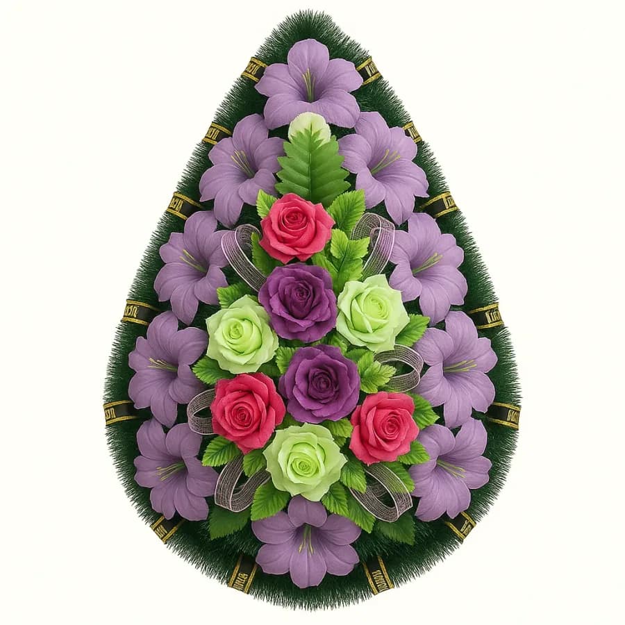 Траурный венок «Полянка», светло-фиолетовый — Memorial Ritual, Алматы