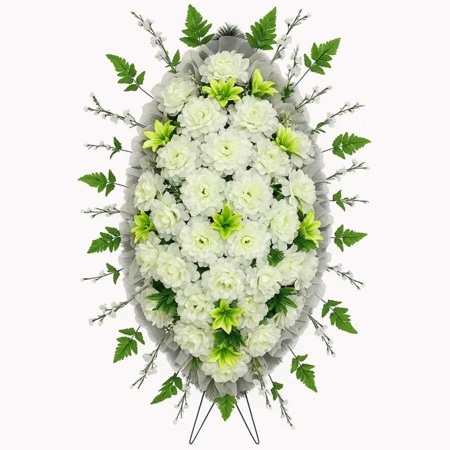 Траурный венок «Элитный», белый — Memorial Ritual, Алматы
