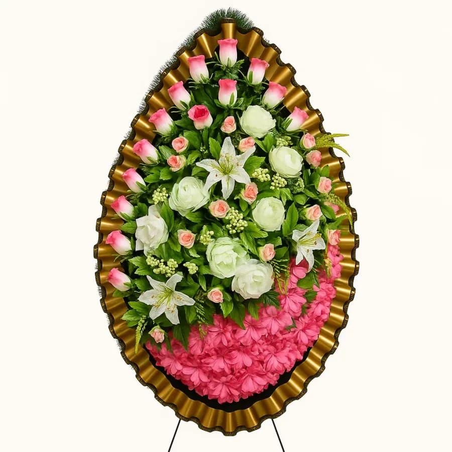 Траурный венок «Элитный», розовый — Memorial Ritual, Алматы