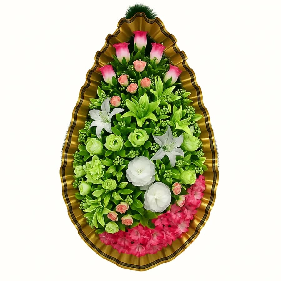 Траурный венок «Капля», светло-розовый — Memorial Ritual, Алматы